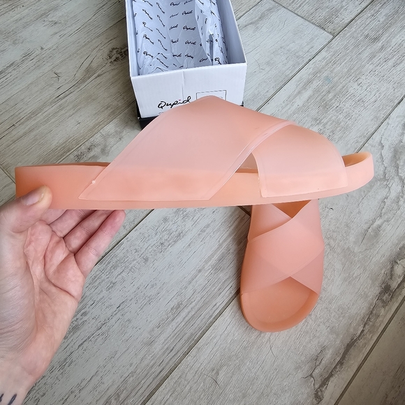 NWT Qupid | Frosted Peach Slides - Picture 3 of 7